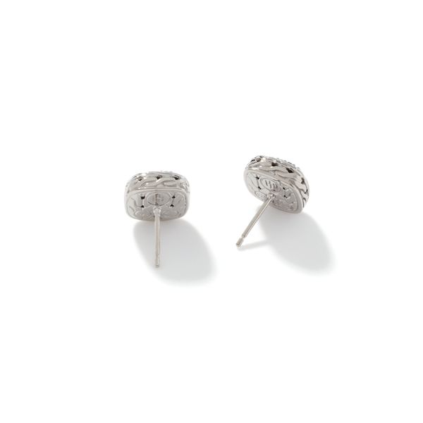 John Hardy Sterling Silver Black Sapphire Lava Square Earrings Image 2 Bradley's Jewelers Jacksonville, NC