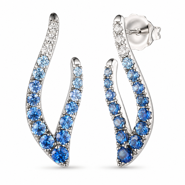Le Vian Patriotism Denim Ombré® Earrings in 14K Vanilla Gold® Bradley's Jewelers Jacksonville, NC