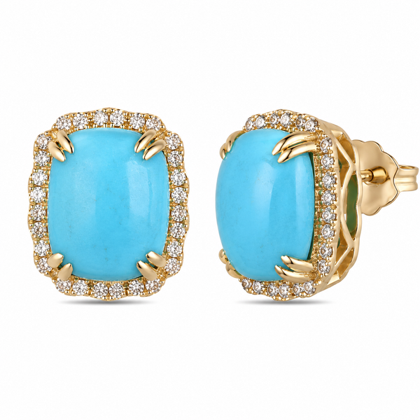 LeVian American Southwest Turquoise and Nude Diamond Earrings 5.02CTW Bradley's Jewelers Jacksonville, NC
