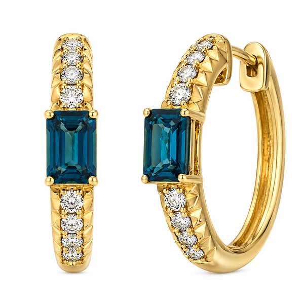 LeVian Serenity Blue Topaz and Nude Diamond Earrings Bradley's Jewelers Jacksonville, NC