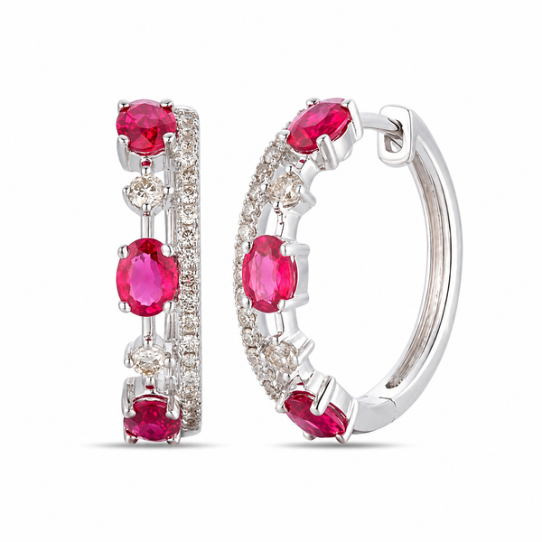 LeVian Devotion Ruby and Vanilla Diamond Earrings Bradley's Jewelers Jacksonville, NC