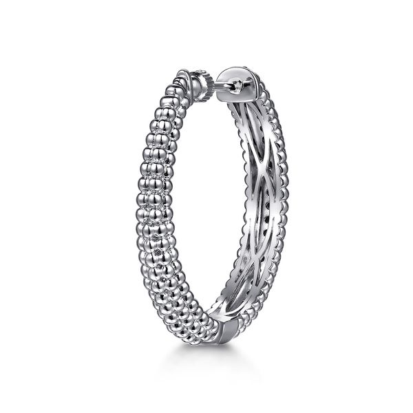 Gabriel & Co Sterling Silver Black Spinel Hoop Earrings – Bujukan Collection Image 3 Bradley's Jewelers Jacksonville, NC