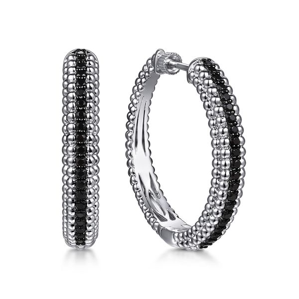 Gabriel & Co Sterling Silver Black Spinel Hoop Earrings – Bujukan Collection Bradley's Jewelers Jacksonville, NC