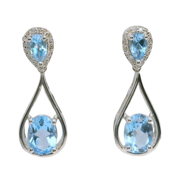 10K White Gold Blue Topaz Multi-Shape Earrings Bradley's Jewelers Jacksonville, NC
