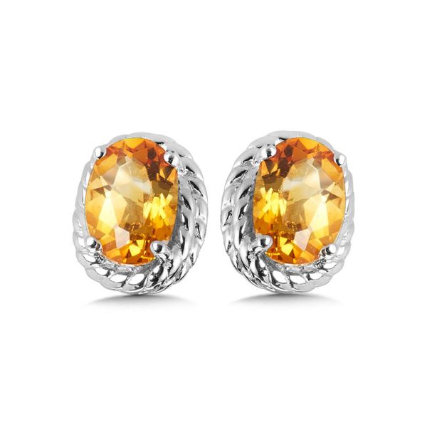 Sterling Silver Citrine Birthstone Stud Earrings Bradley's Jewelers Jacksonville, NC