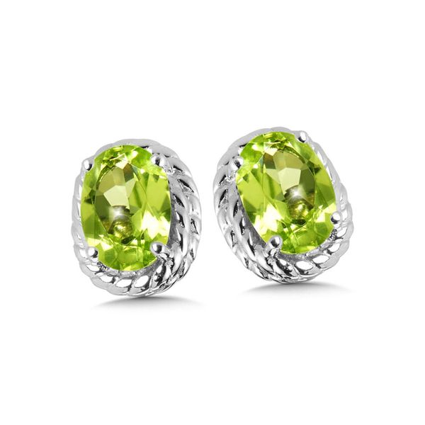 Sterling Silver Peridot Birthstone Stud Earrings Bradley's Jewelers Jacksonville, NC