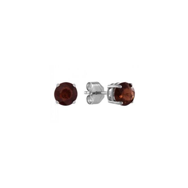 14K White Gold Garnet Stud Earrings Bradley's Jewelers Jacksonville, NC