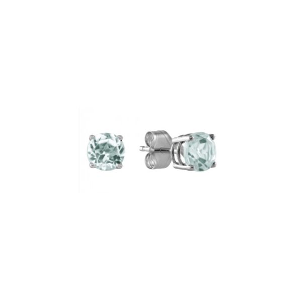 14K White Gold Aquamarine Stud Earrings Bradley's Jewelers Jacksonville, NC