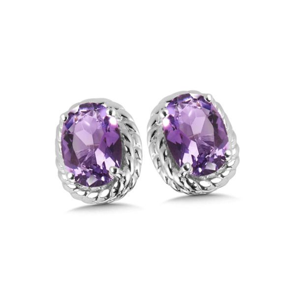 Sterling Silver Amethyst Birthstone Stud Earrings Bradley's Jewelers Jacksonville, NC