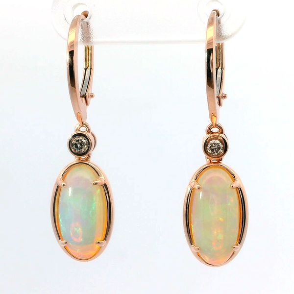 Le Vian® Neopolitan Opal® and Nude Diamond™ Earrings in 14K Strawberry Gold® Bradley's Jewelers Jacksonville, NC