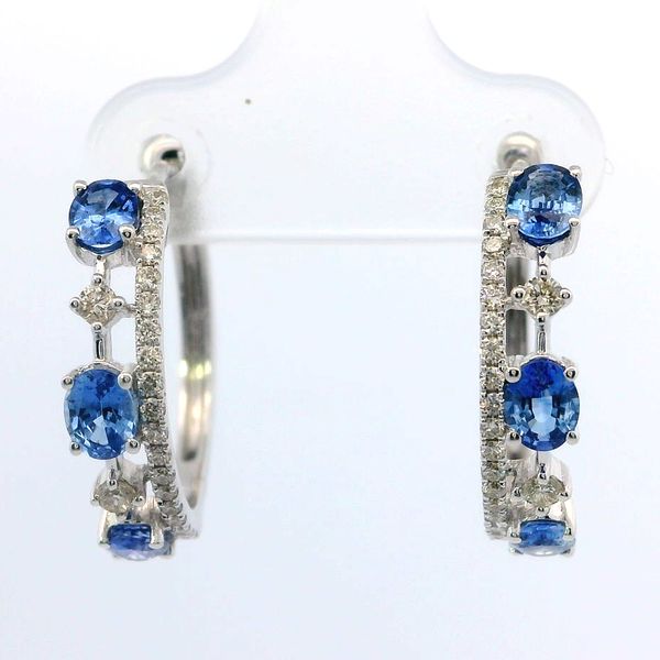Le Vian Blueberry Sapphire and Vanilla Diamond Earrings in 14K Vanilla Gold Bradley's Jewelers Jacksonville, NC