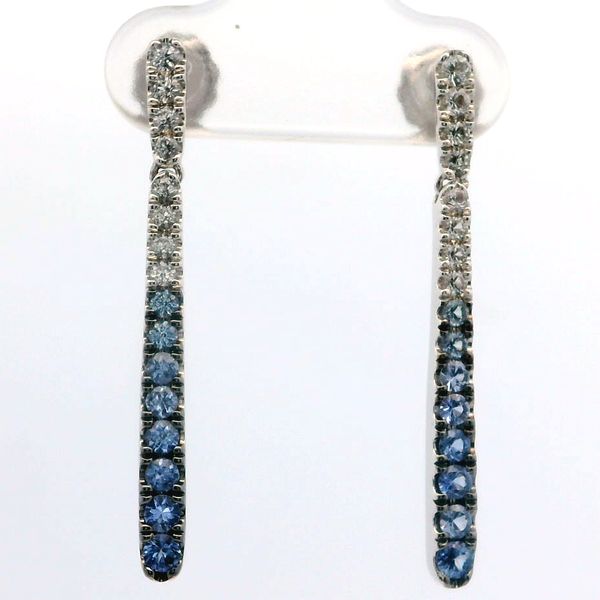 Le Vian Denim Ombré Sapphire Earrings in 14K Vanilla Gold Bradley's Jewelers Jacksonville, NC