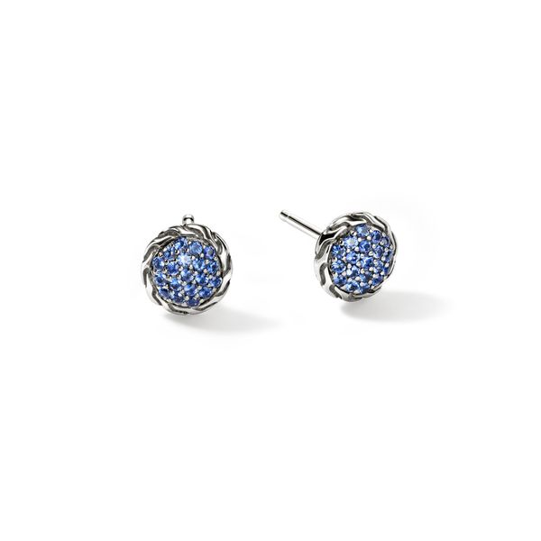 John Hardy Essentials Sterling Silver Blue Sapphire Stud Earrings 7mm Bradley's Jewelers Jacksonville, NC