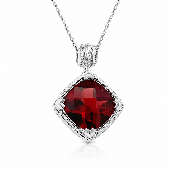 10K White Gold 4.00CT Garnet Pendant Bradley's Jewelers Jacksonville, NC