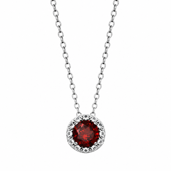 Samuel B Sterling Silver Garnet & White Topaz Pendant Bradley's Jewelers Jacksonville, NC