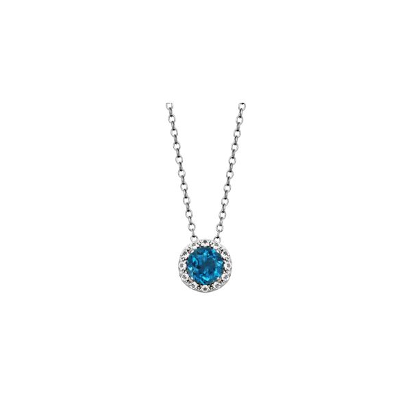 Samuel B Sterling Silver London Blue Topaz & White Topaz Pendant Bradley's Jewelers Jacksonville, NC
