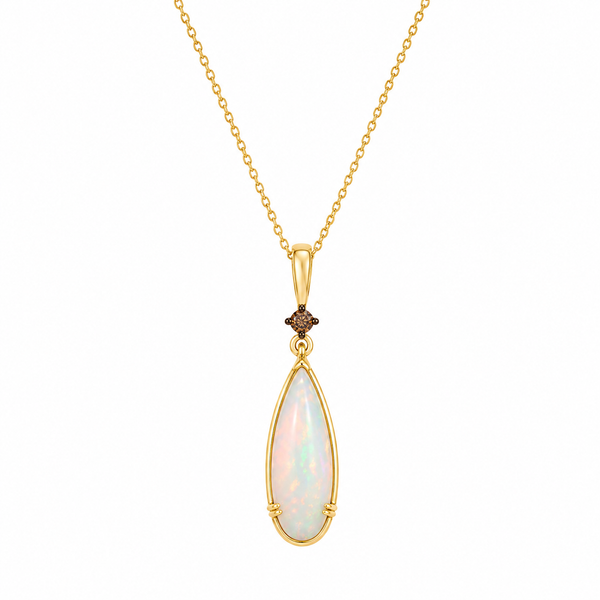 LeVian Art Deco Honey Gold® Opal & Chocolate Diamond Pendant Bradley's Jewelers Jacksonville, NC