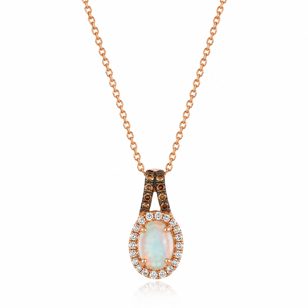 LeVian Strawberry Gold® Opal & Diamond Pendant Bradley's Jewelers Jacksonville, NC