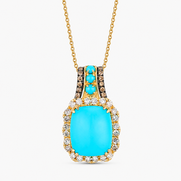 Le Vian American Southwest Turquoise and Diamond Pendant 5.09CTW Bradley's Jewelers Jacksonville, NC