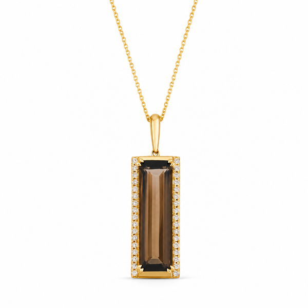 LeVian® Art Deco Chocolate Quartz® Pendant in Honey Gold™ Bradley's Jewelers Jacksonville, NC