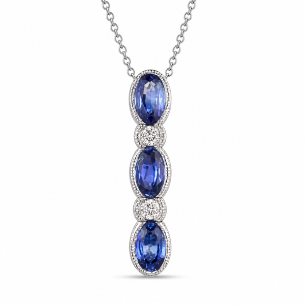 Le Vian® Pendant featuring 7/8 cts. Blueberry Sapphire™, 1/15 cts. Vanilla Diamonds® set in 14K Vanilla Gold® Bradley's Jewelers Jacksonville, NC