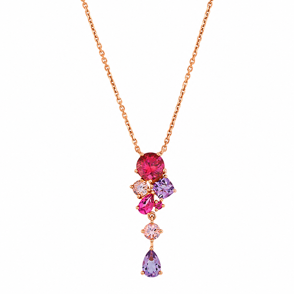 LeVian 14K Strawberry Gold Multi Gemstone Pendant Bradley's Jewelers Jacksonville, NC