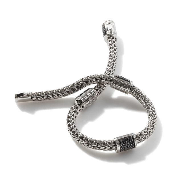 John Hardy Icon Extension Silver Lava Chain Bracelet with Black Sapphire Image 3 Bradley's Jewelers Jacksonville, NC