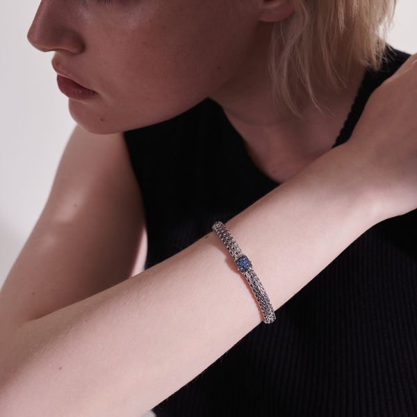 John Hardy Icon Sterling Silver Blue Sapphire Lava Bracelet Image 4 Bradley's Jewelers Jacksonville, NC