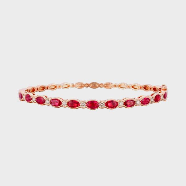 Le Vian Devotion Bangle 14K Strawberry Gold Passion Ruby 3.00Ctw Vanilla Diamonds 0.38Ctw Bradley's Jewelers Jacksonville, NC