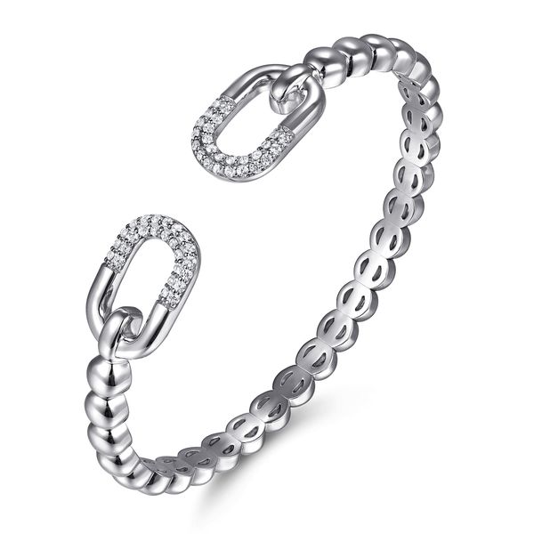 Gabriel & Co Sterling Silver Bujukan White Topaz Open Bangle – Bujukan Collection Image 2 Bradley's Jewelers Jacksonville, NC