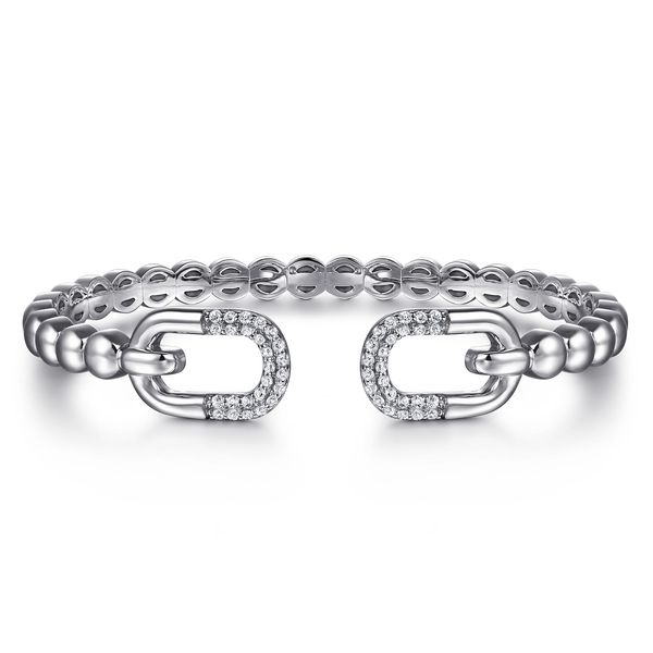 Gabriel & Co Sterling Silver Bujukan White Topaz Open Bangle – Bujukan Collection Bradley's Jewelers Jacksonville, NC