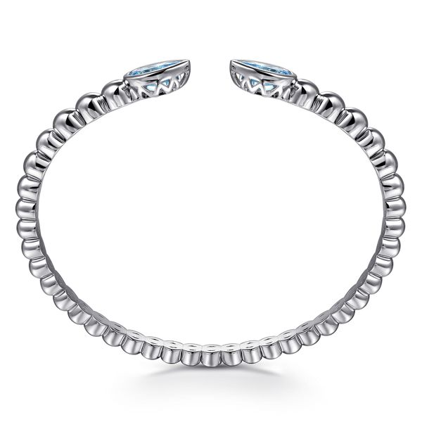 Gabriel & Co Sterling Silver Bujukan & Pear-Shaped Blue Topaz Split Bangle – Bujukan Collection Image 3 Bradley's Jewelers Jacksonville, NC