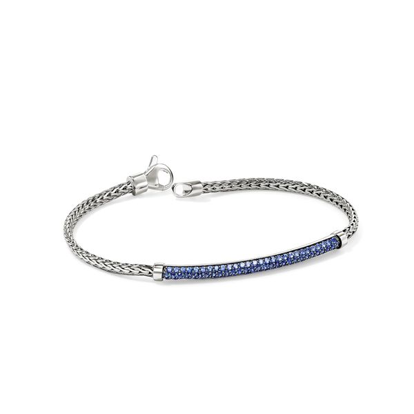 John Hardy Essentials Silver Bracelet with Blue Sapphires 2.5mm Image 3 Bradley's Jewelers Jacksonville, NC