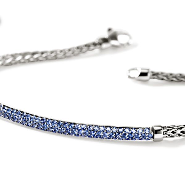 John Hardy Essentials Silver Bracelet with Blue Sapphires 2.5mm Image 4 Bradley's Jewelers Jacksonville, NC