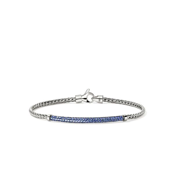 John Hardy Essentials Silver Bracelet with Blue Sapphires 2.5mm Bradley's Jewelers Jacksonville, NC