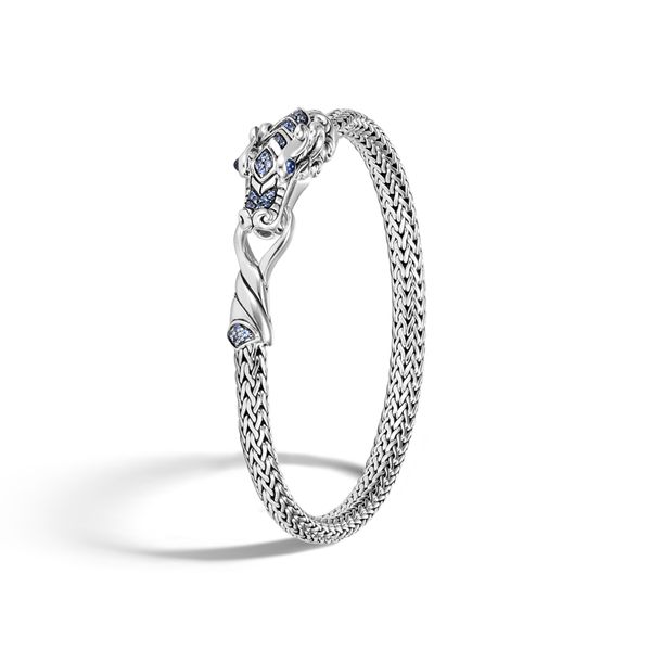 John Hardy Naga Heritage Silver Bracelet with Blue Sapphires Size UM Image 4 Bradley's Jewelers Jacksonville, NC