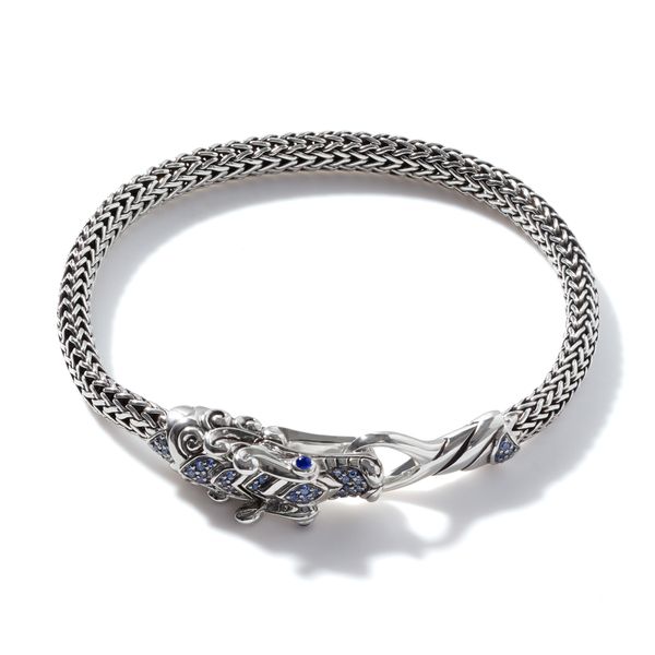 John Hardy Naga Heritage Silver Bracelet with Blue Sapphires Size UM Bradley's Jewelers Jacksonville, NC