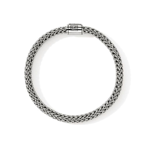 John Hardy Icon Silver 7.5mm Medium Bracelet with Treated Black Sapphire Image 2 Bradley's Jewelers Jacksonville, NC