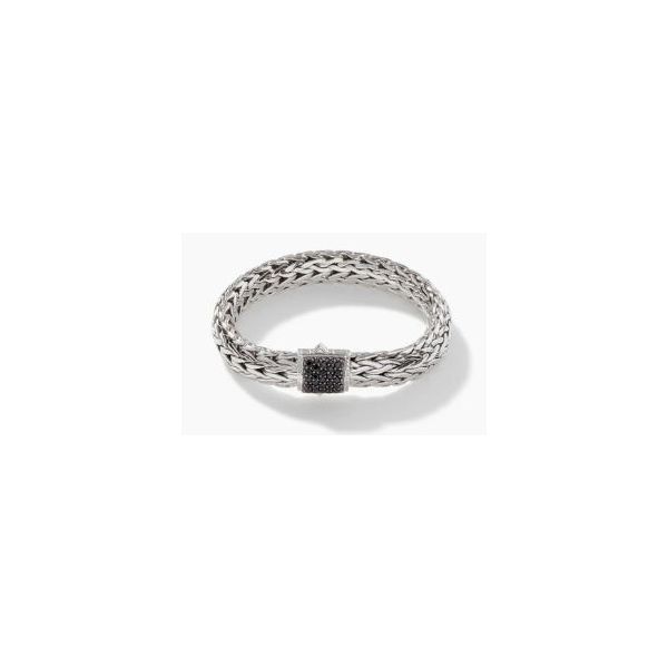 John Hardy Icon Silver 7.5mm Medium Bracelet with Treated Black Sapphire Bradley's Jewelers Jacksonville, NC
