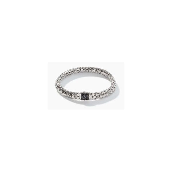 John Hardy Icon Silver 6.5mm Small Bracelet with Treated Black Sapphire Bradley's Jewelers Jacksonville, NC
