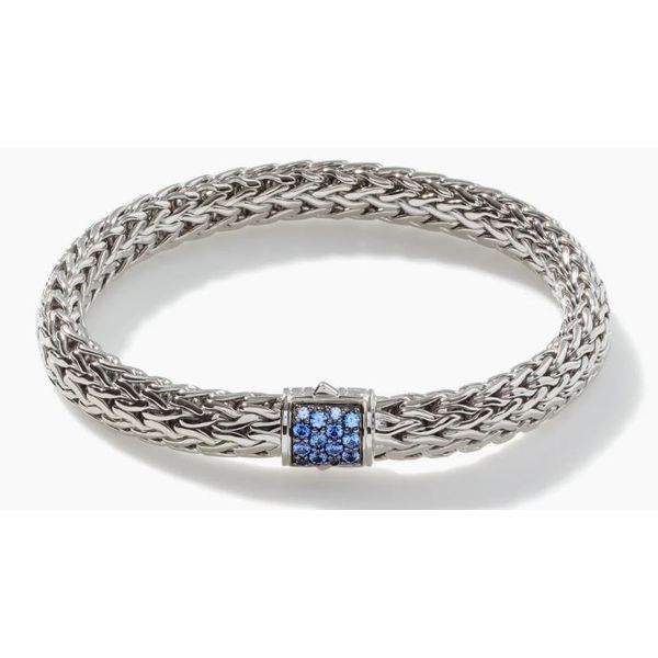 John Hardy Icon Silver 6.5mm Small Bracelet with Blue Sapphires Bradley's Jewelers Jacksonville, NC