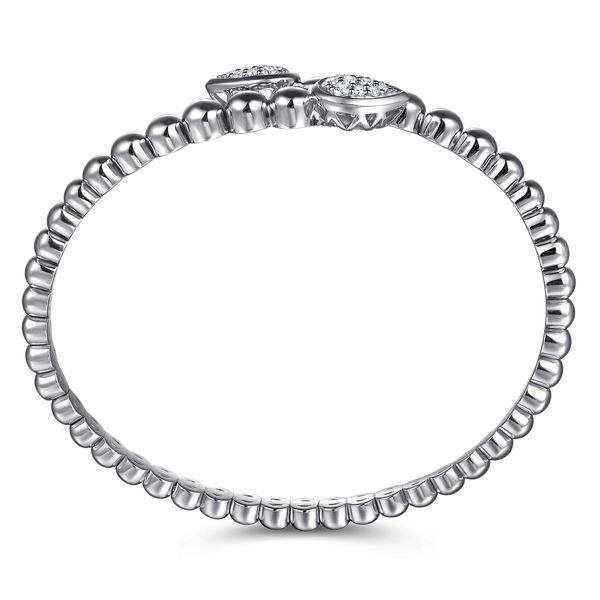 Gabriel & Co. Sterling Silver Bujukan White Sapphire 0.50 CTW Bypass Bangle Bracelet Image 3 Bradley's Jewelers Jacksonville, NC