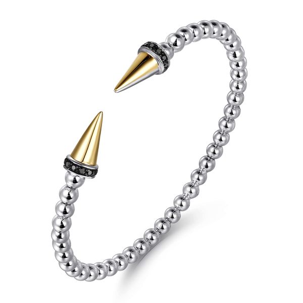 Gabriel & Co. 14K Yellow Gold & Sterling Silver Bujukan Bracelet with 0.33 CTW Black Spinel Image 2 Bradley's Jewelers Jacksonville, NC