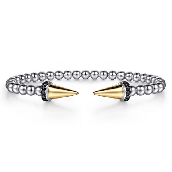 Gabriel & Co. 14K Yellow Gold & Sterling Silver Bujukan Bracelet with 0.33 CTW Black Spinel Bradley's Jewelers Jacksonville, NC