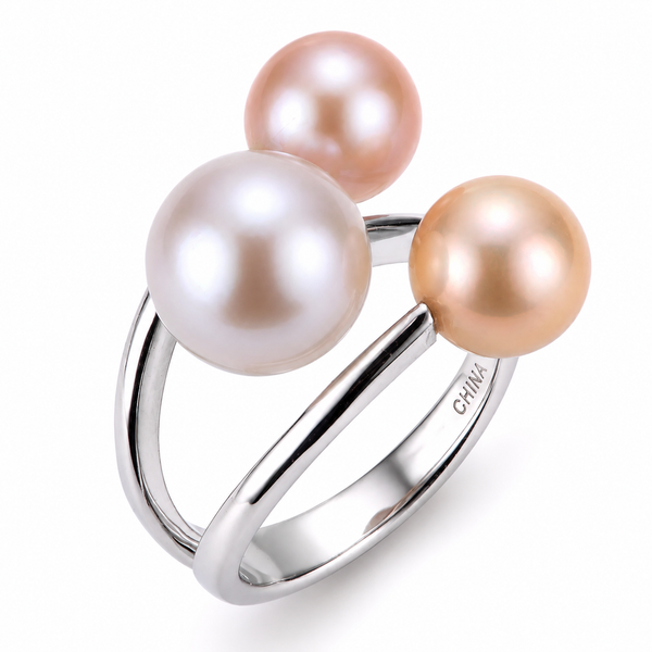 Imperial Sterling Silver Freshwater Pearl Multi Row Ring Size 7 Bradley's Jewelers Jacksonville, NC