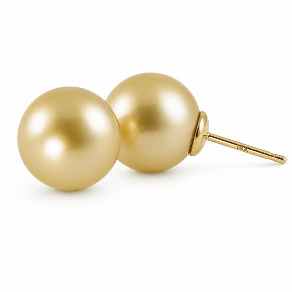 Imperial 14K Yellow Gold Golden South Sea Pearl Stud Earrings Bradley's Jewelers Jacksonville, NC