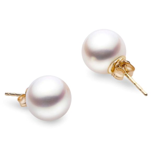 Imperial 14K Yellow Gold 9–9.5mm High-Luster Akoya Cultured Pearl Stud Earrings Bradley's Jewelers Jacksonville, NC