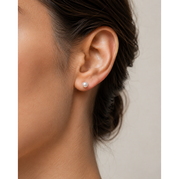 Imperial 14K Yellow Gold 5–5.5mm Freshwater Cultured Pearl Stud Earrings Image 2 Bradley's Jewelers Jacksonville, NC
