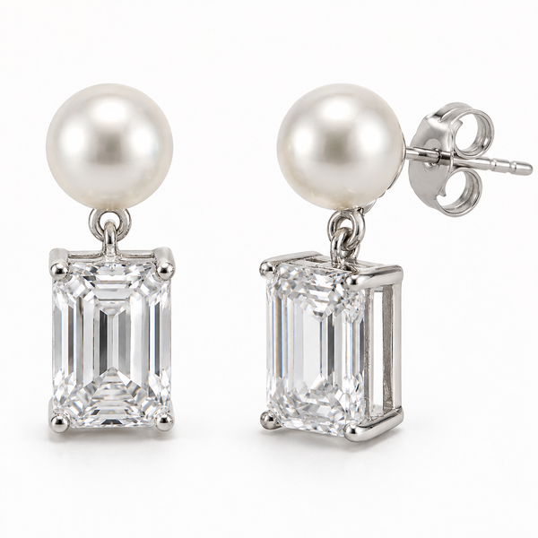 Imperial Freshwater Pearl and Lab Grown Diamond Earrings 2.12CTW Bradley's Jewelers Jacksonville, NC