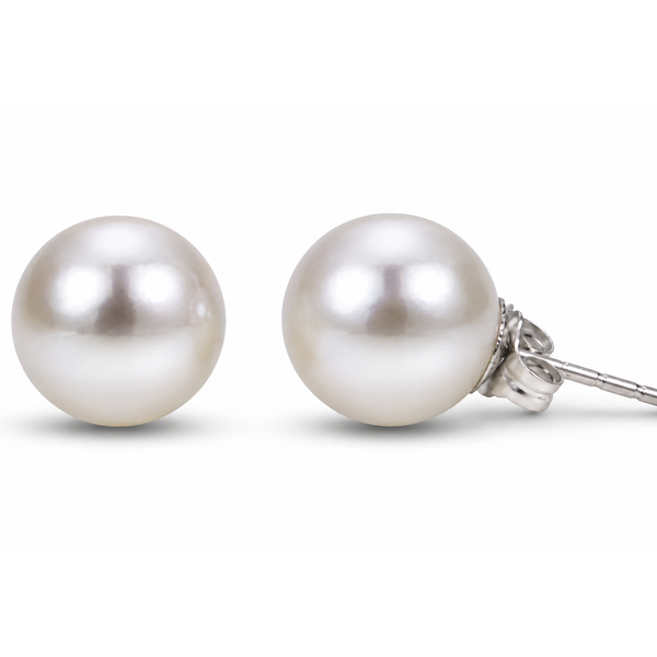 Sterling Silver 8mm Freshwater Cultured Pearl Stud Earrings Bradley's Jewelers Jacksonville, NC
